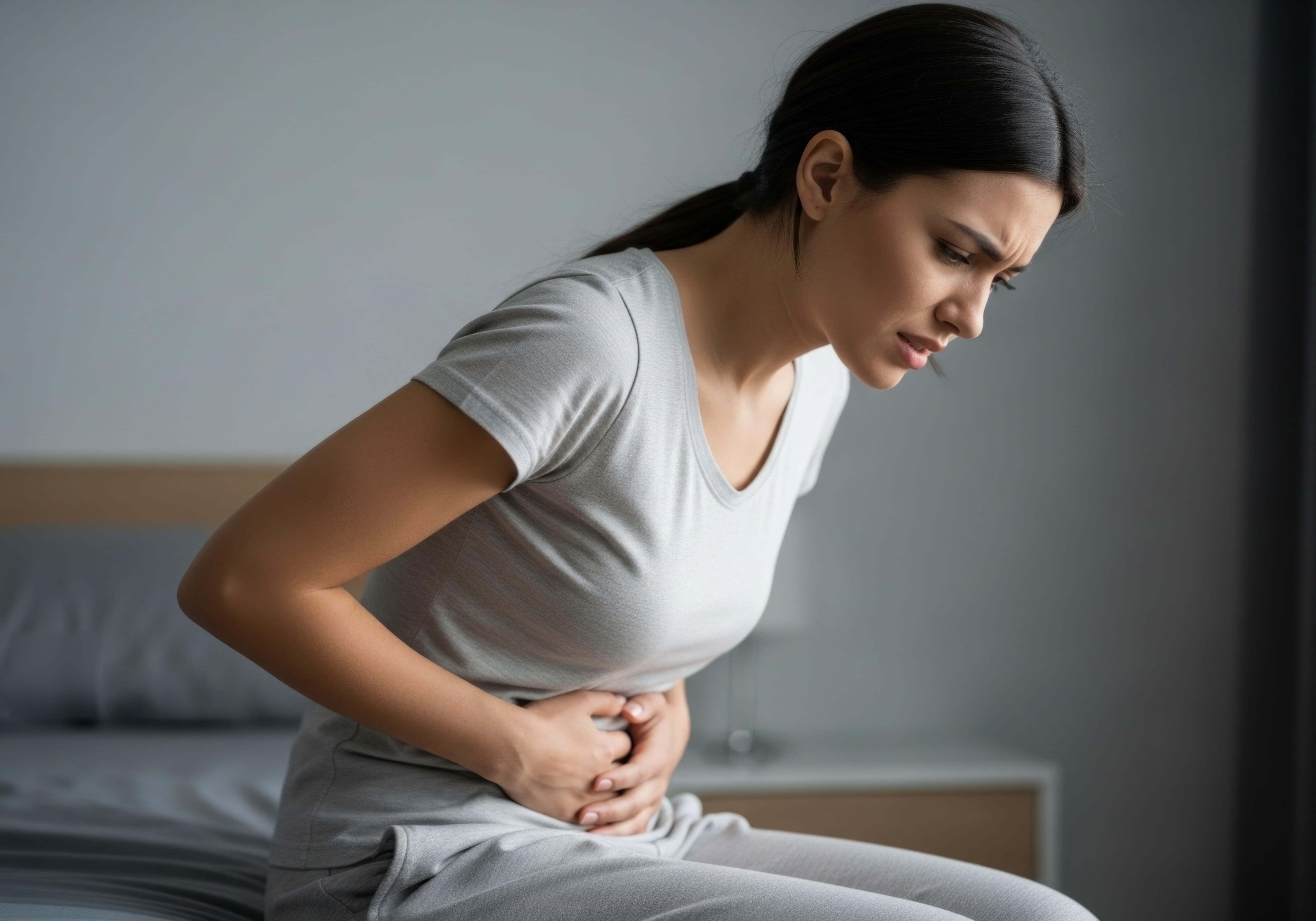 Tourist experiencing digestive discomfort while traveling in Japan